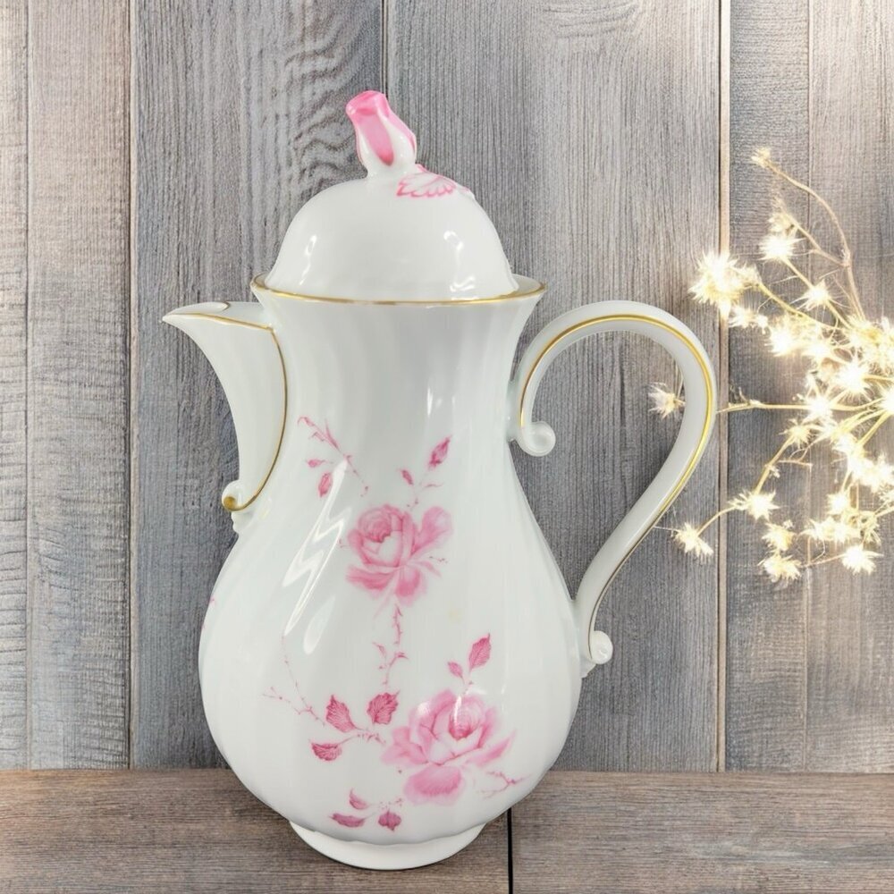 AK‎ Kaiser Porcelain Teapot Rokokoform Dubarry Germany Rose Bud Carafe Mirabell
